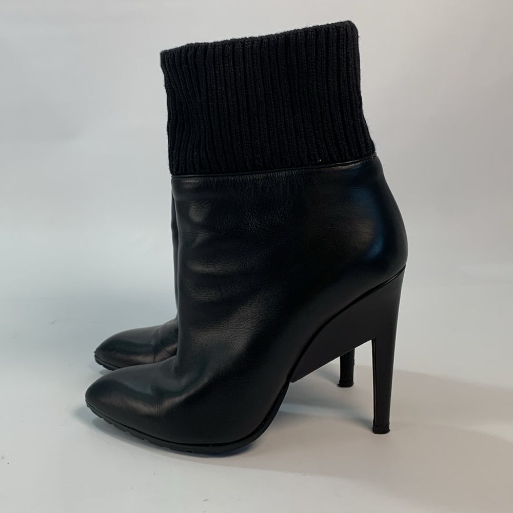 Nicholas Kirkwood black pointy toe high heels leather Booties 36.5 EUC